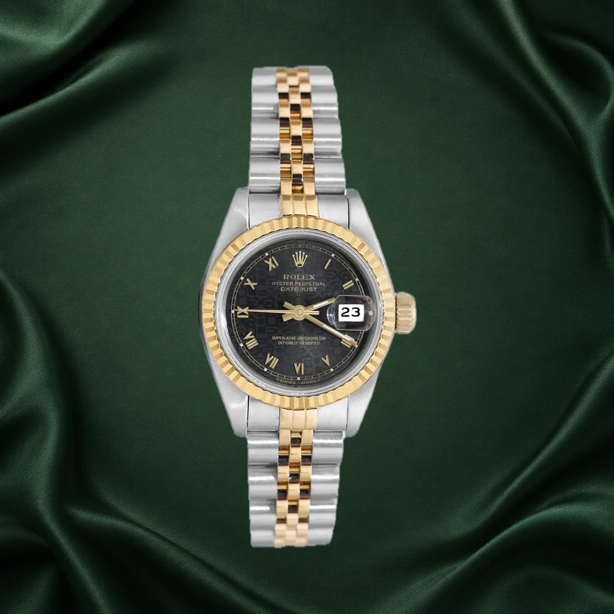 Rolex Datejust 69173 Chocolate Computer w Gold Roman Jubilee · partner reference illustration