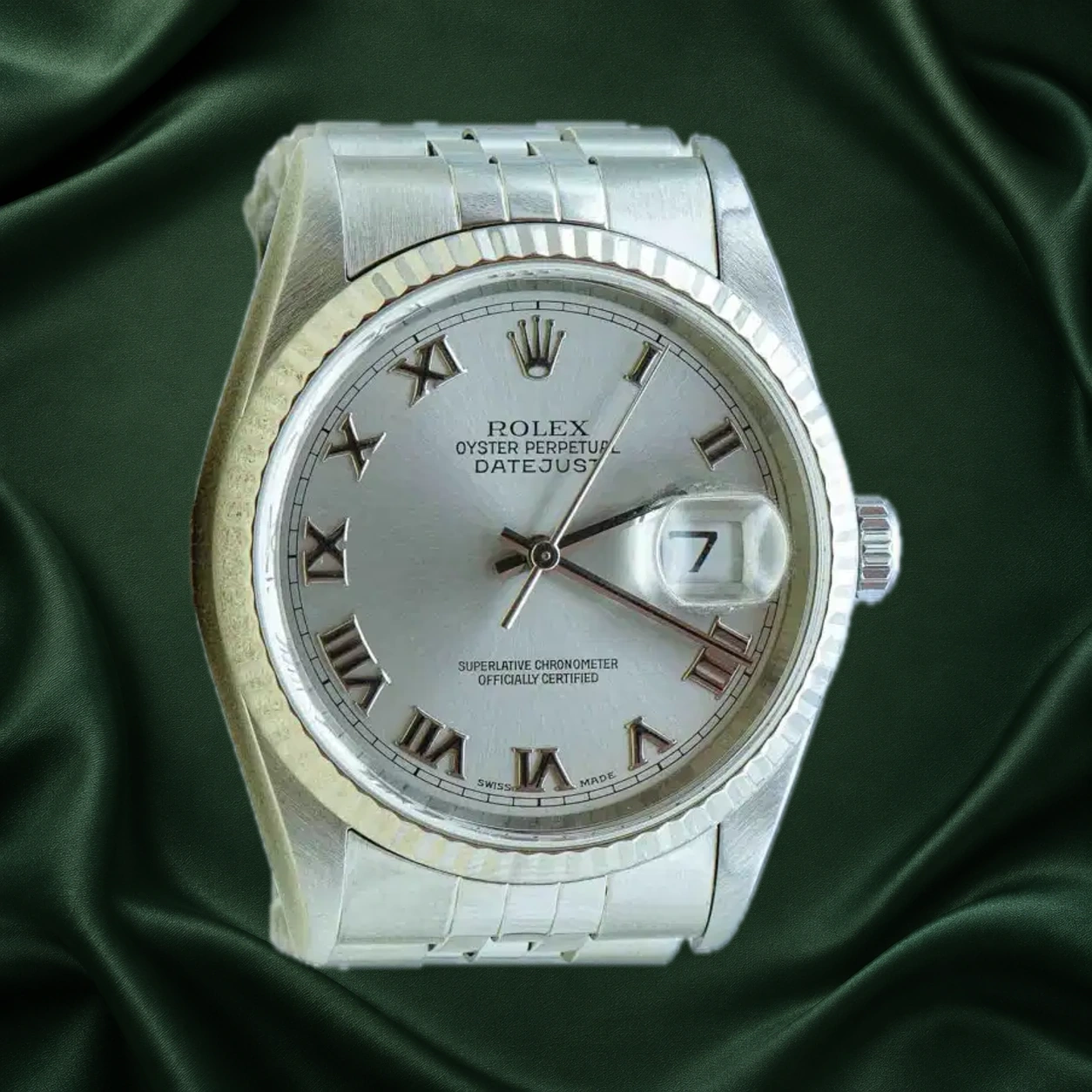 Rolex Datejust 16234 Silver Roman Jubilee · partner reference illustration