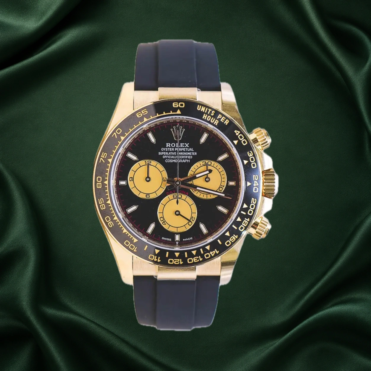 Rolex Daytona Paul Newman 126518LN Black and Champagne Oysterflex · partner reference illustration
