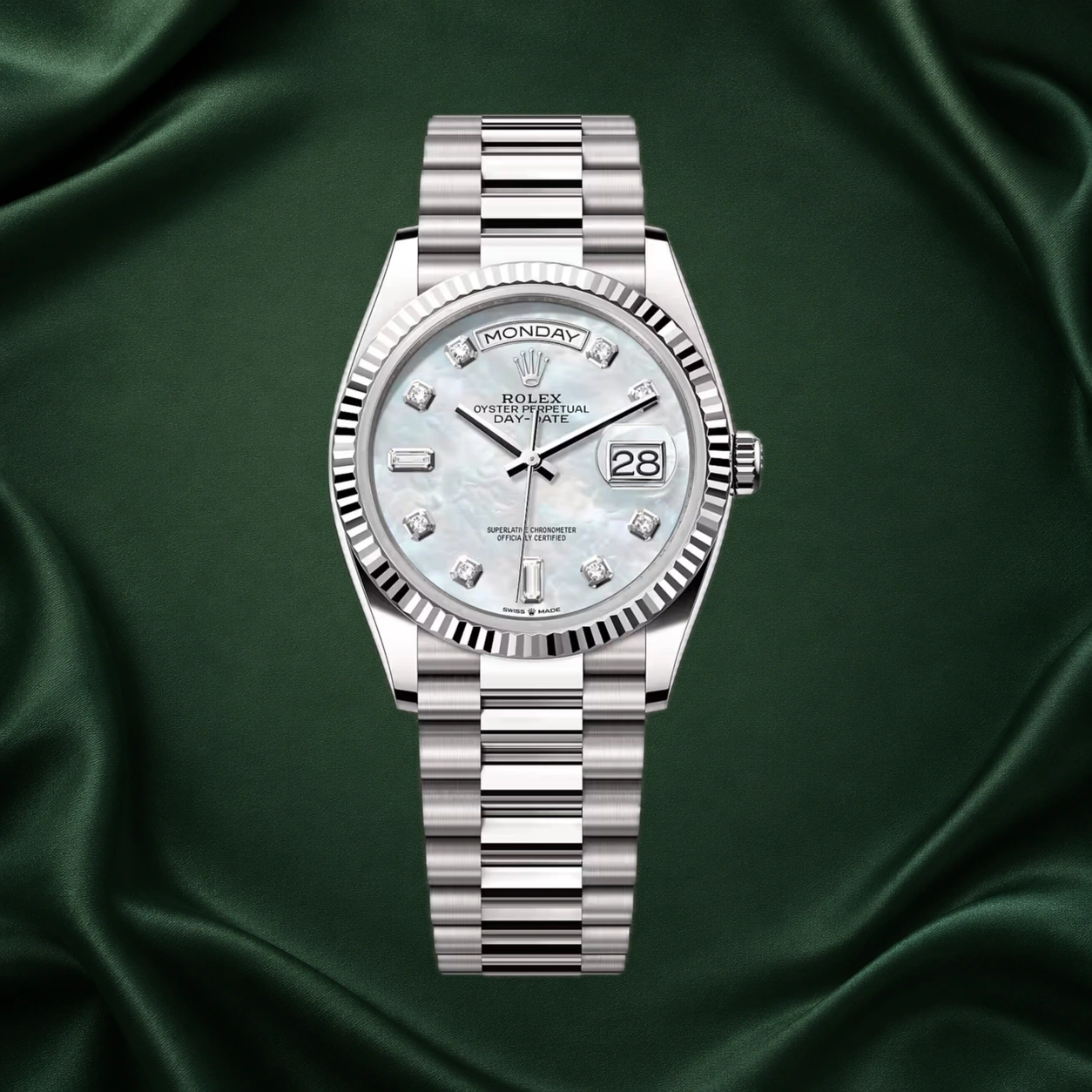 Rolex Day-Date 36mm 128239 White Gold MOP Dial Daydate Day Date · partner reference illustration