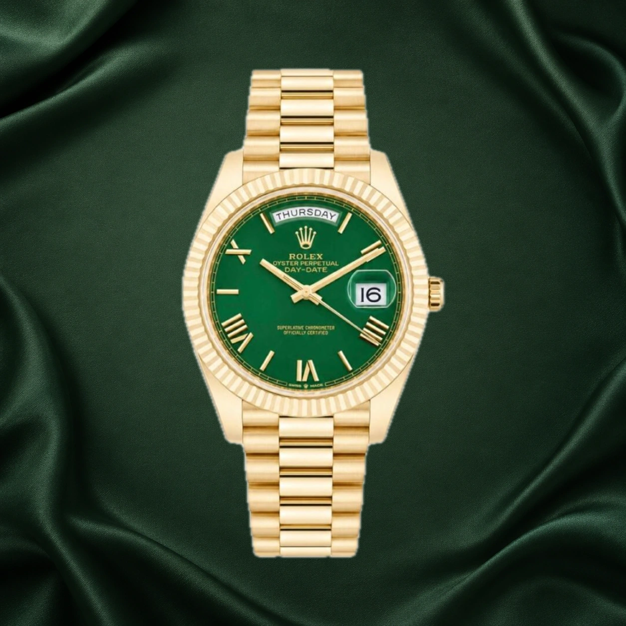 Rolex Daydate Casino Money Green President 228238 · partner reference illustration