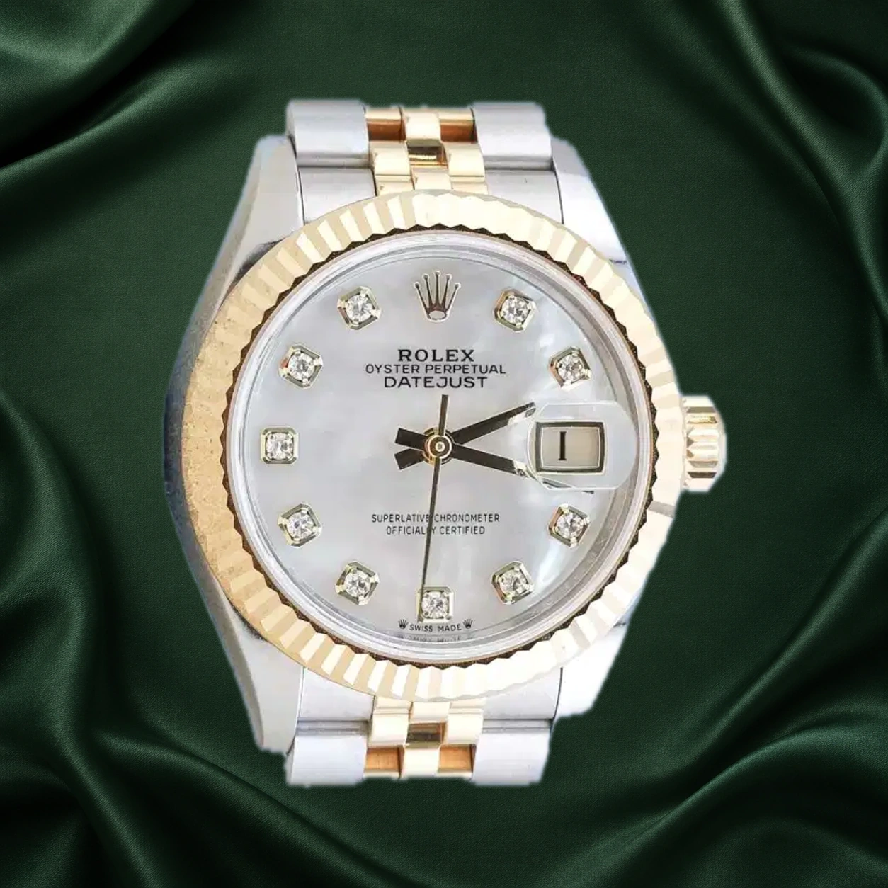 Rolex Datejust 279173 Mother of Pearl MOP w 10 Point Diamonds Jubilee · partner reference illustration