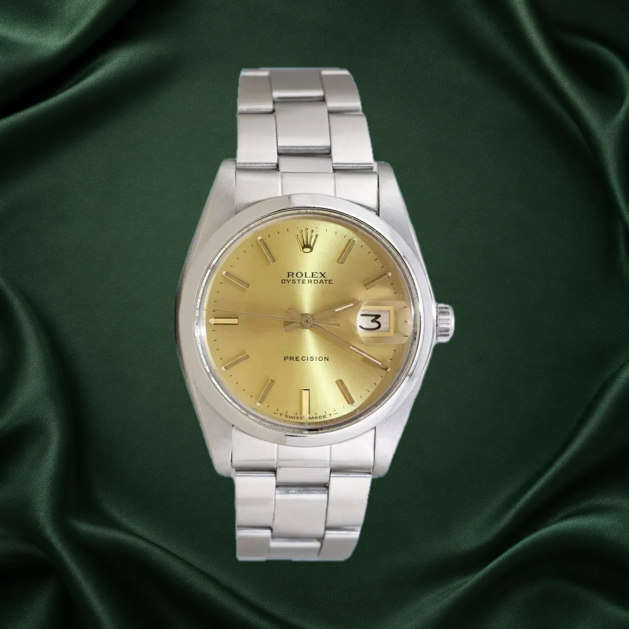 Rolex Oysterdate Precision 6694 Champagne Index Oyster · partner reference illustration