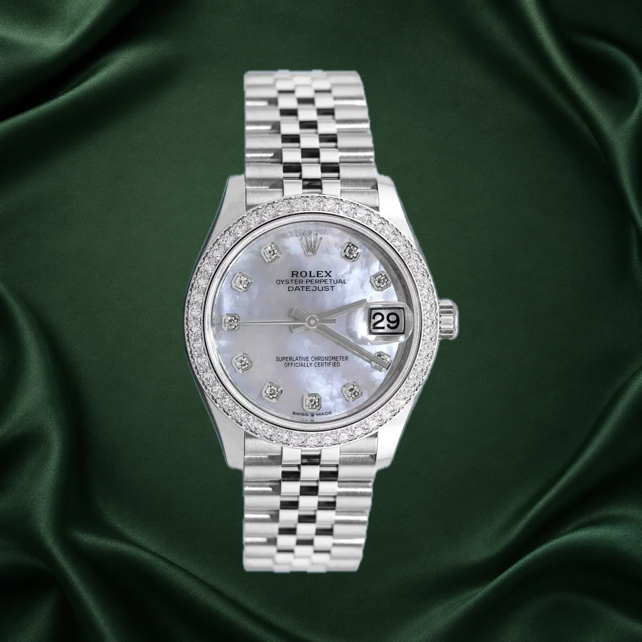 Rolex Datejust 278384RBR Mother of Pearl MOP w 10 Points Diamond Jubilee · partner reference illustration