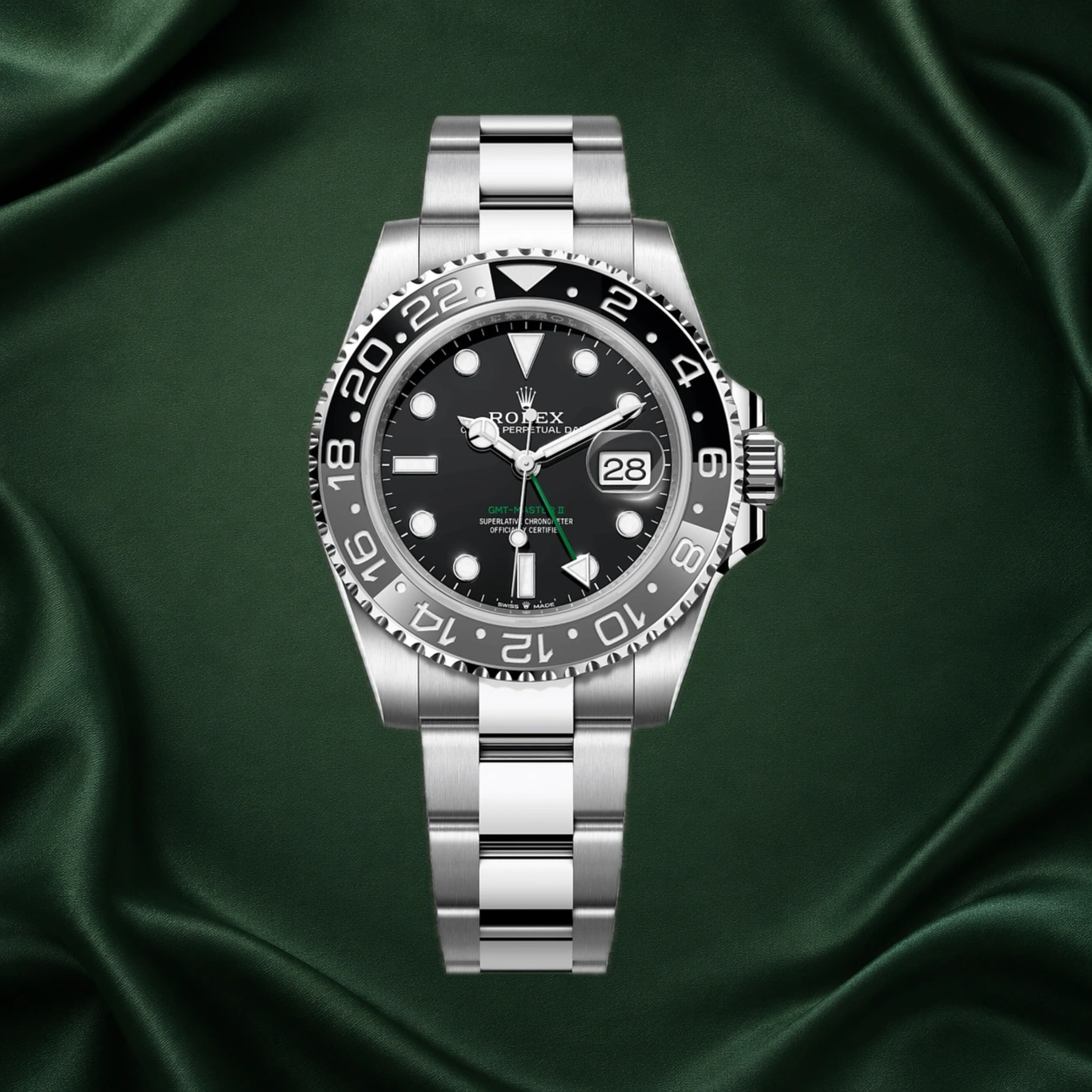 Rolex GMT-Master II Bruce Wayne Oyster 126710GRNR 126710 · partner reference illustration