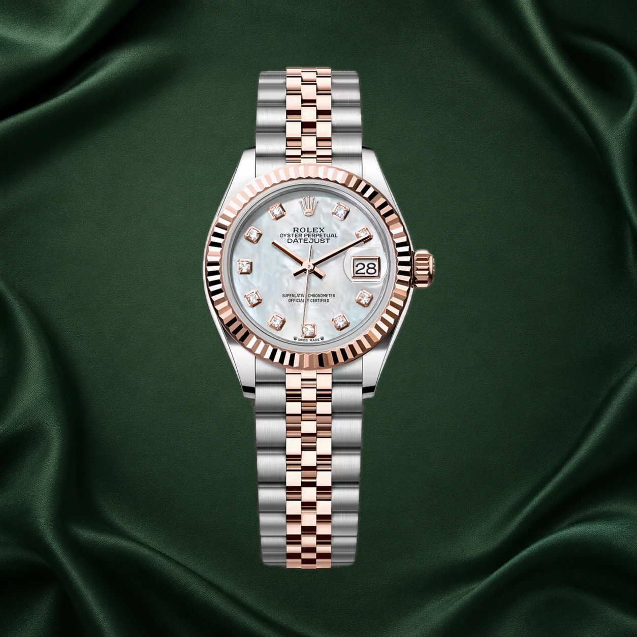Rolex Datejust 28mm Two-tone Rose Gold 279171 MOP Dial · partner reference illustration