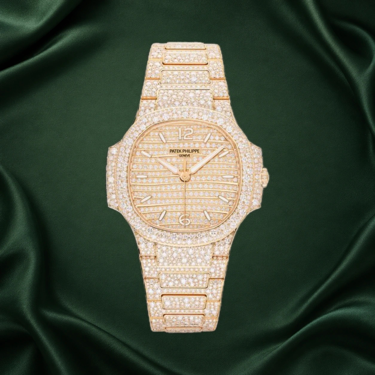 Patek Philippe Nautilus Haute Joaillerie 7118/1450R Rose Gold Full Paved Diamonds 7118 35.2mm · partner reference illustration