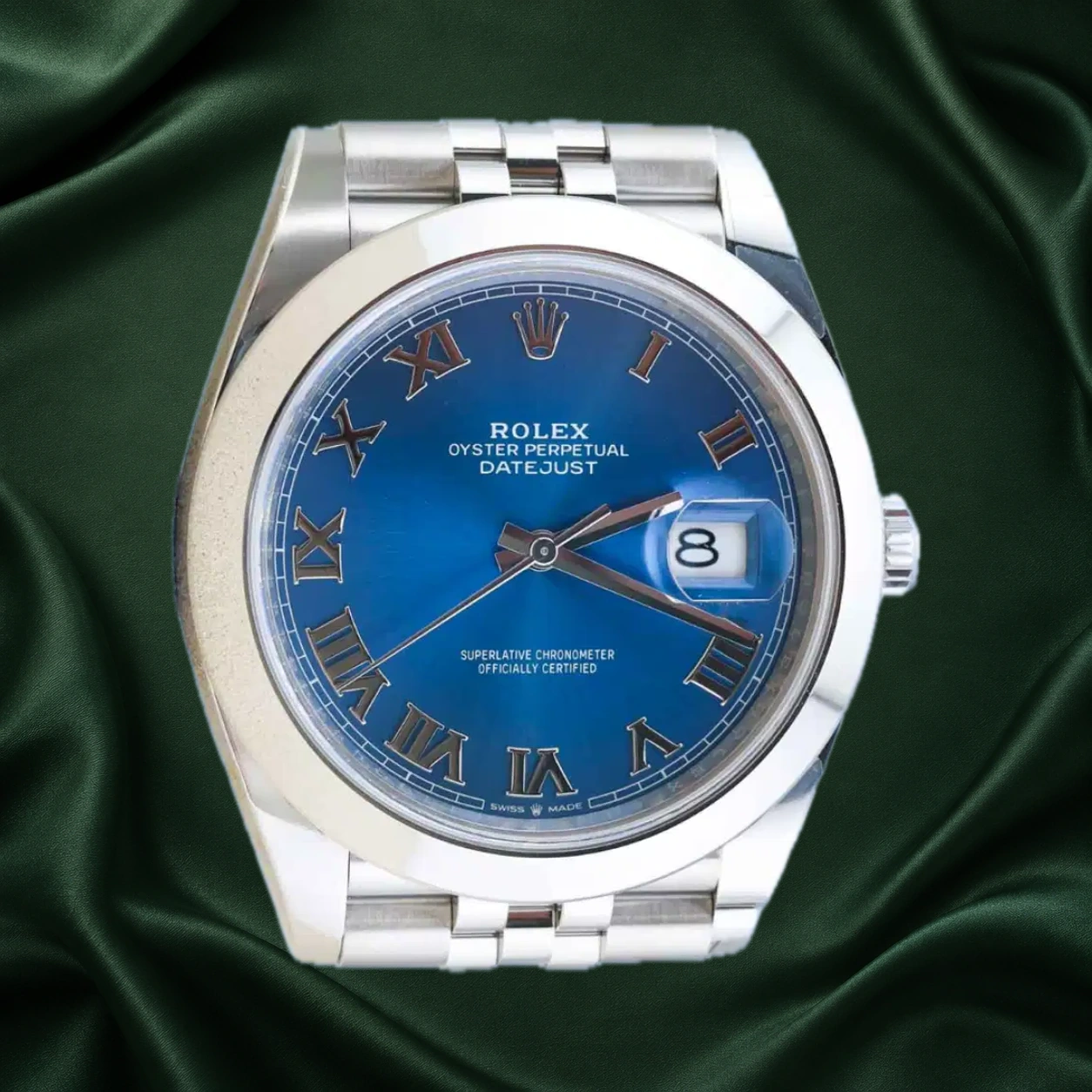 Rolex Datejust 126300 Azzurro Blue Roman Jubilee · partner reference illustration