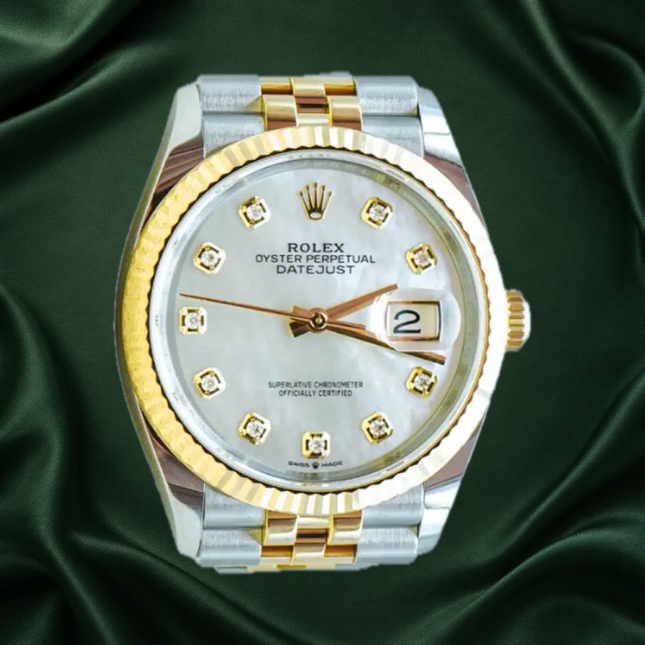 Rolex Datejust 126233 Mother of Pearl MOP w 10 Point Diamonds Jubilee · partner reference illustration
