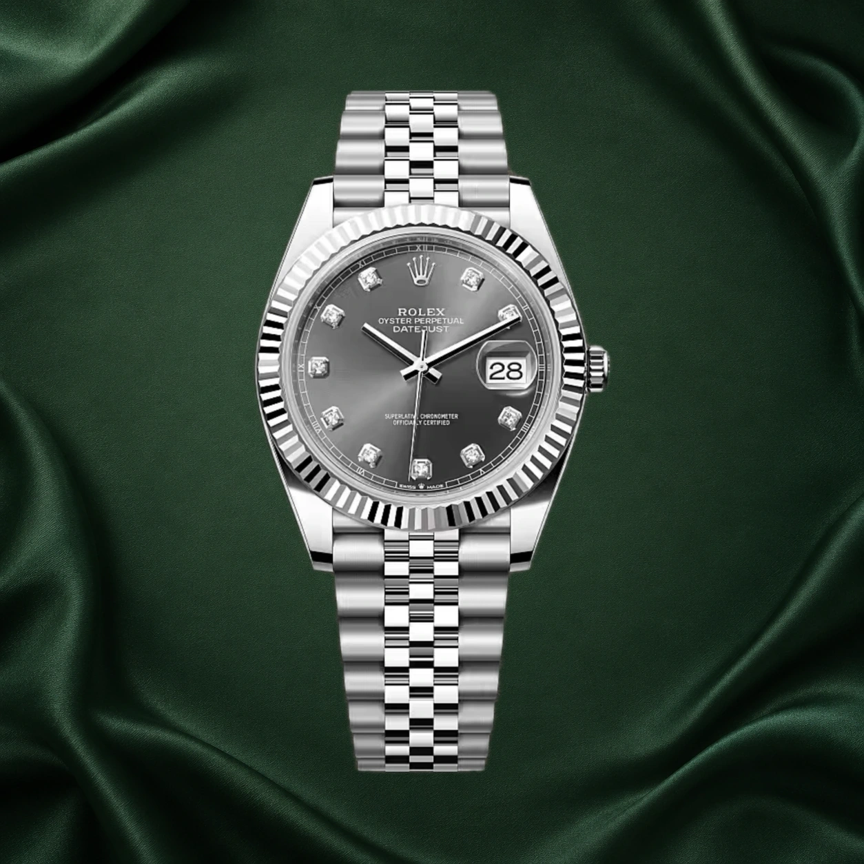 Rolex Datejust 126334 41mm Grey Diamonds Jubilee Date just · partner reference illustration