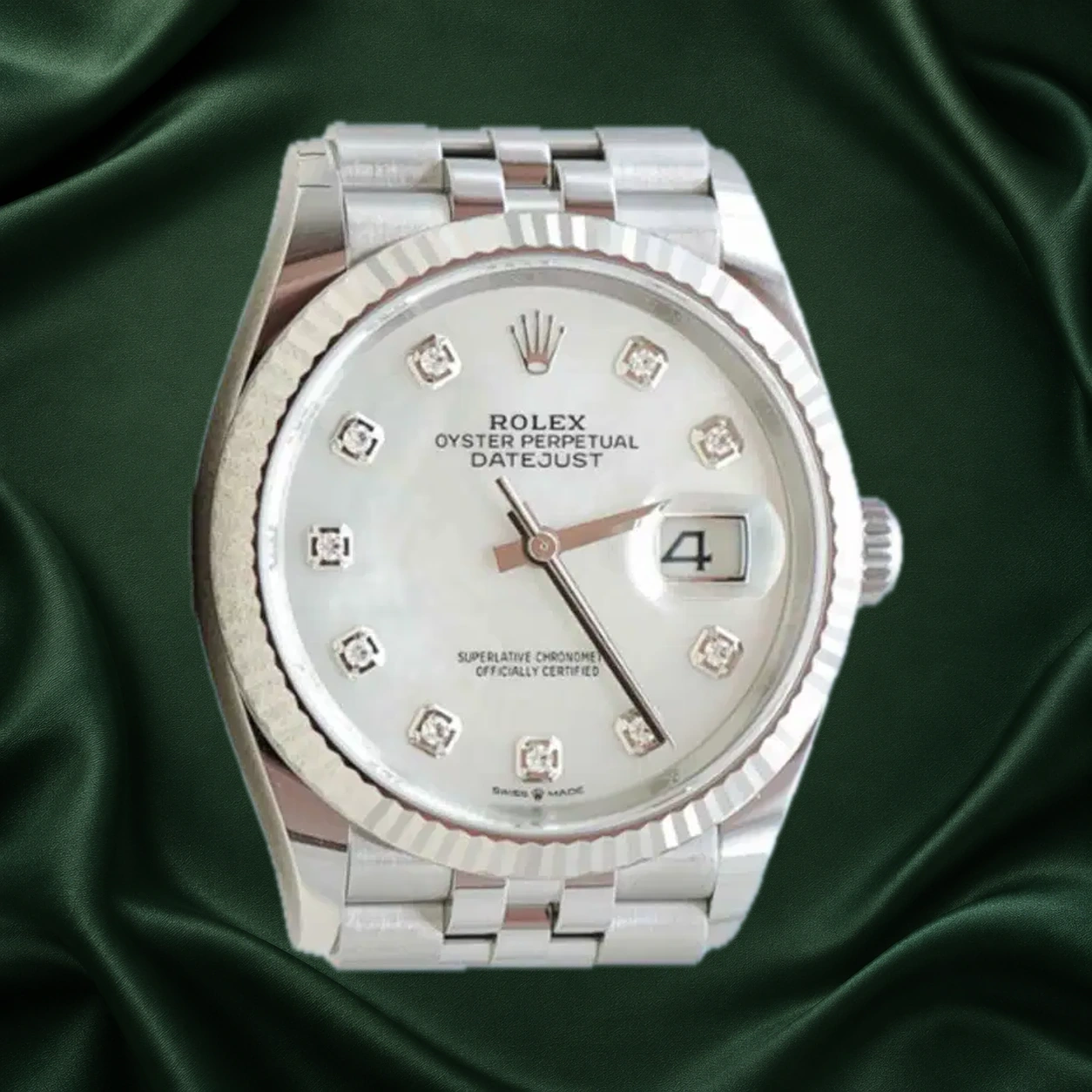 Rolex Datejust 126234 Mother of Pearl MOP w 10 Point Diamonds Jubilee · partner reference illustration