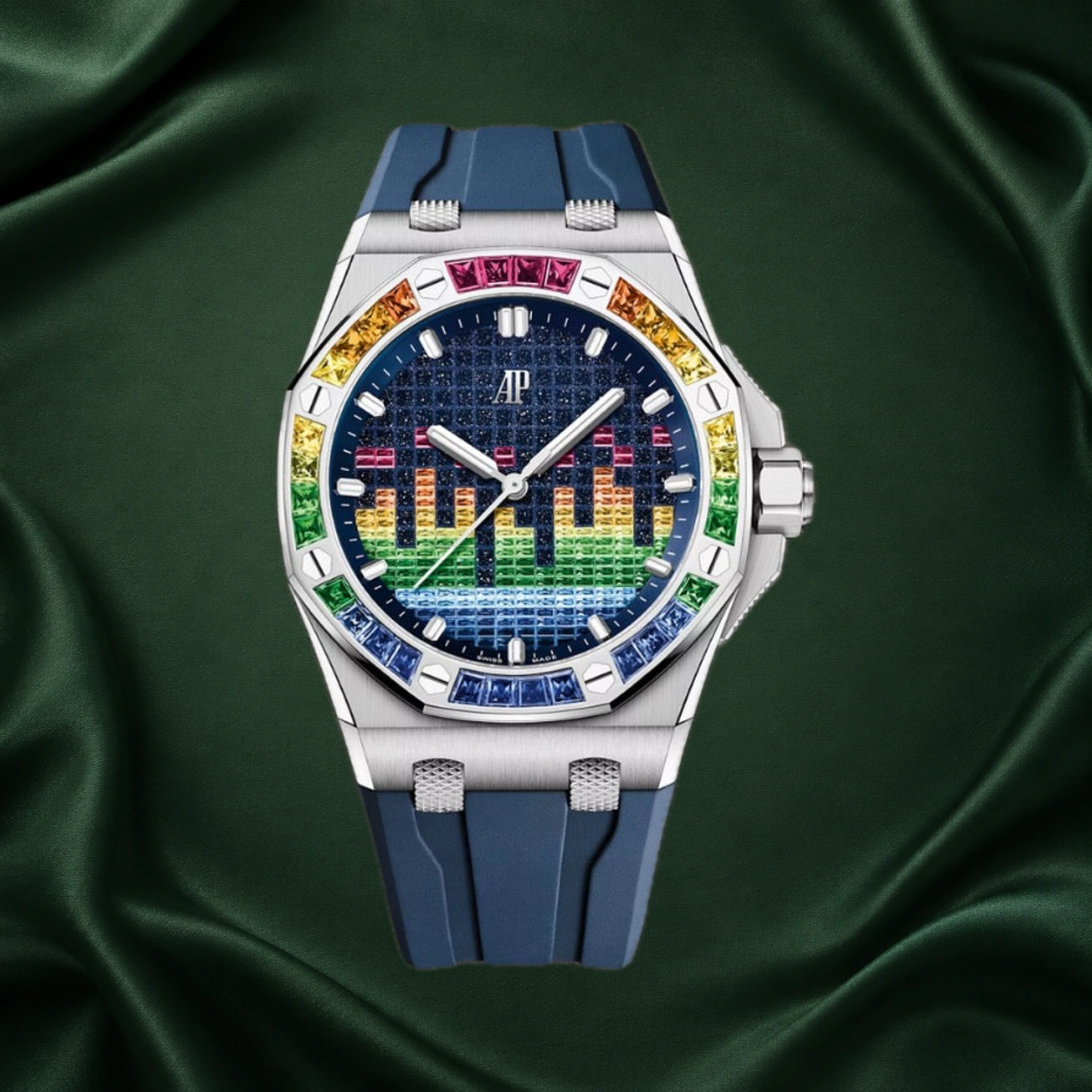 Audemars Piguet Royal Oak Offshore Music Edition 15601BC 15601 White Gold Rainbow Bezel · partner reference illustration