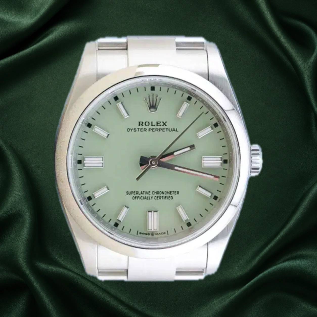 Rolex Oyster Perpetual 126000 Pistachio Oyster · partner reference illustration