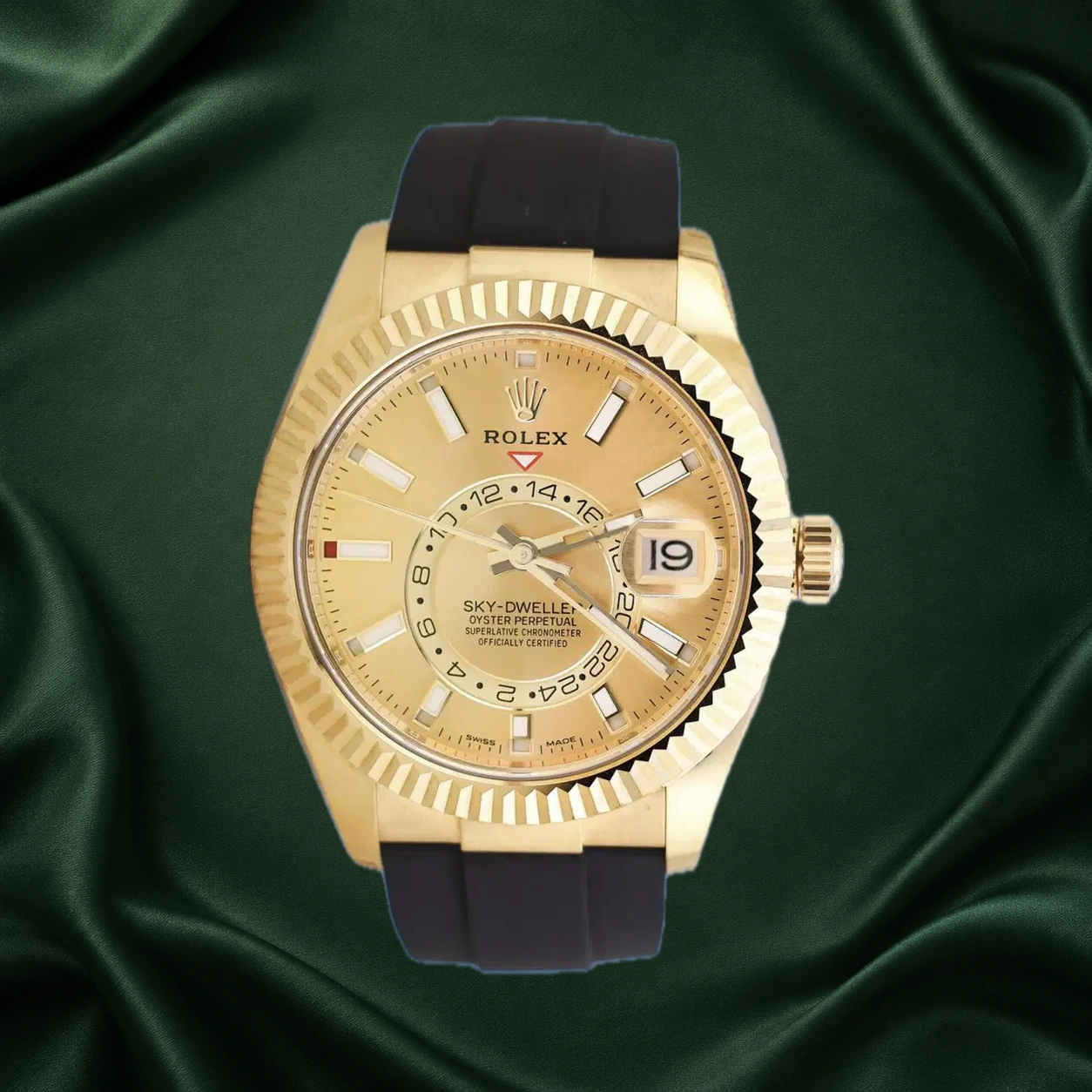 Rolex Sky Dweller 326238 Champagne Oysterflex · partner reference illustration