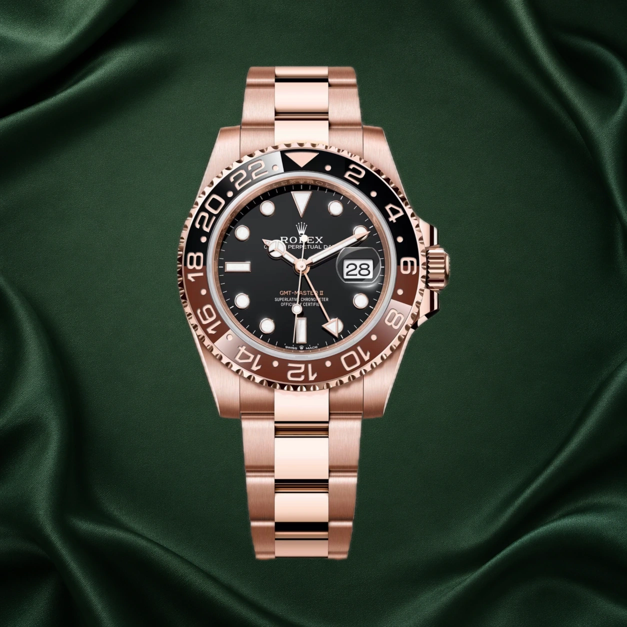 Rolex GMT-Master II Full Rose Gold 126715CHNR Rootbeer Black Dial 126715 · partner reference illustration