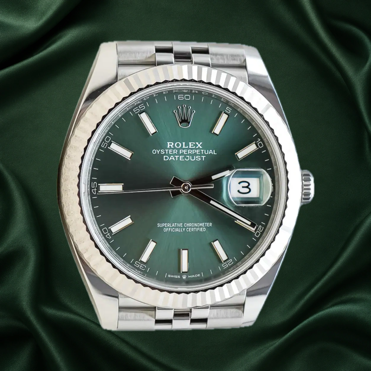 Rolex Datejust 126334 Mint Green Jubilee · partner reference illustration