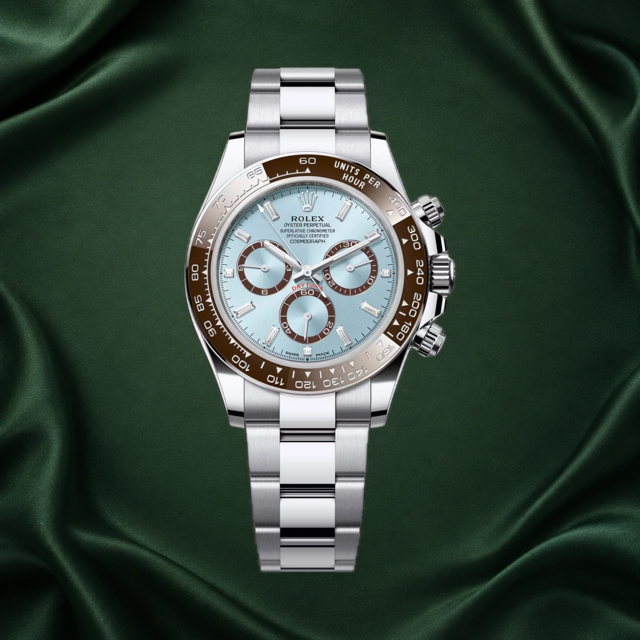 Rolex Daytona Platinum Baguette Diamond 126506-0002 126506 40mm · partner reference illustration