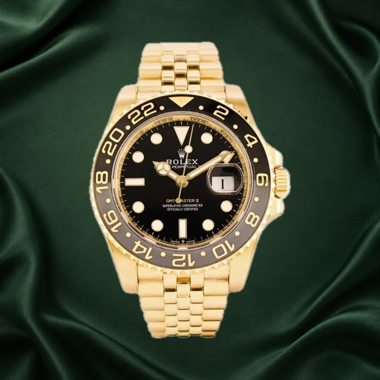 Rolex GMT Master II Guinness Jubilee 126718GRNR · partner reference illustration