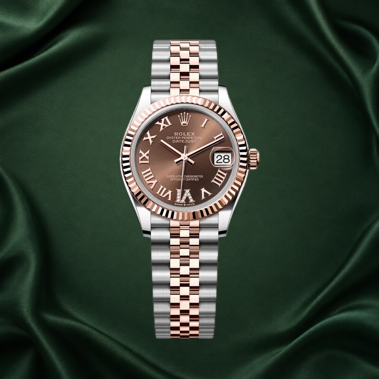 Rolex Datejust 31mm Two-tone Rose Gold 278271 Brown Dial Diamonds · partner reference illustration