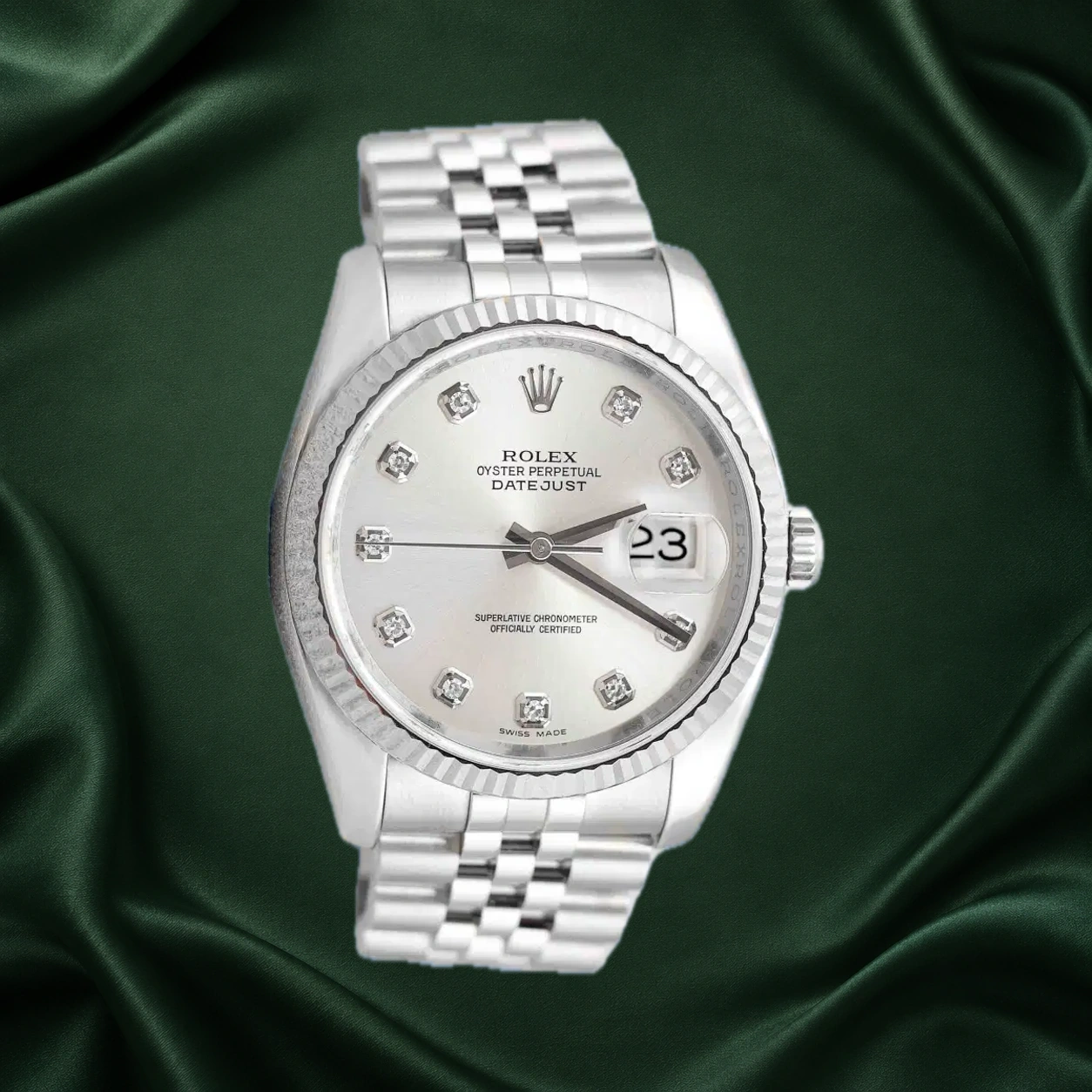 Rolex Datejust 116234 Silver w 10 Points Diamond Jubilee · partner reference illustration