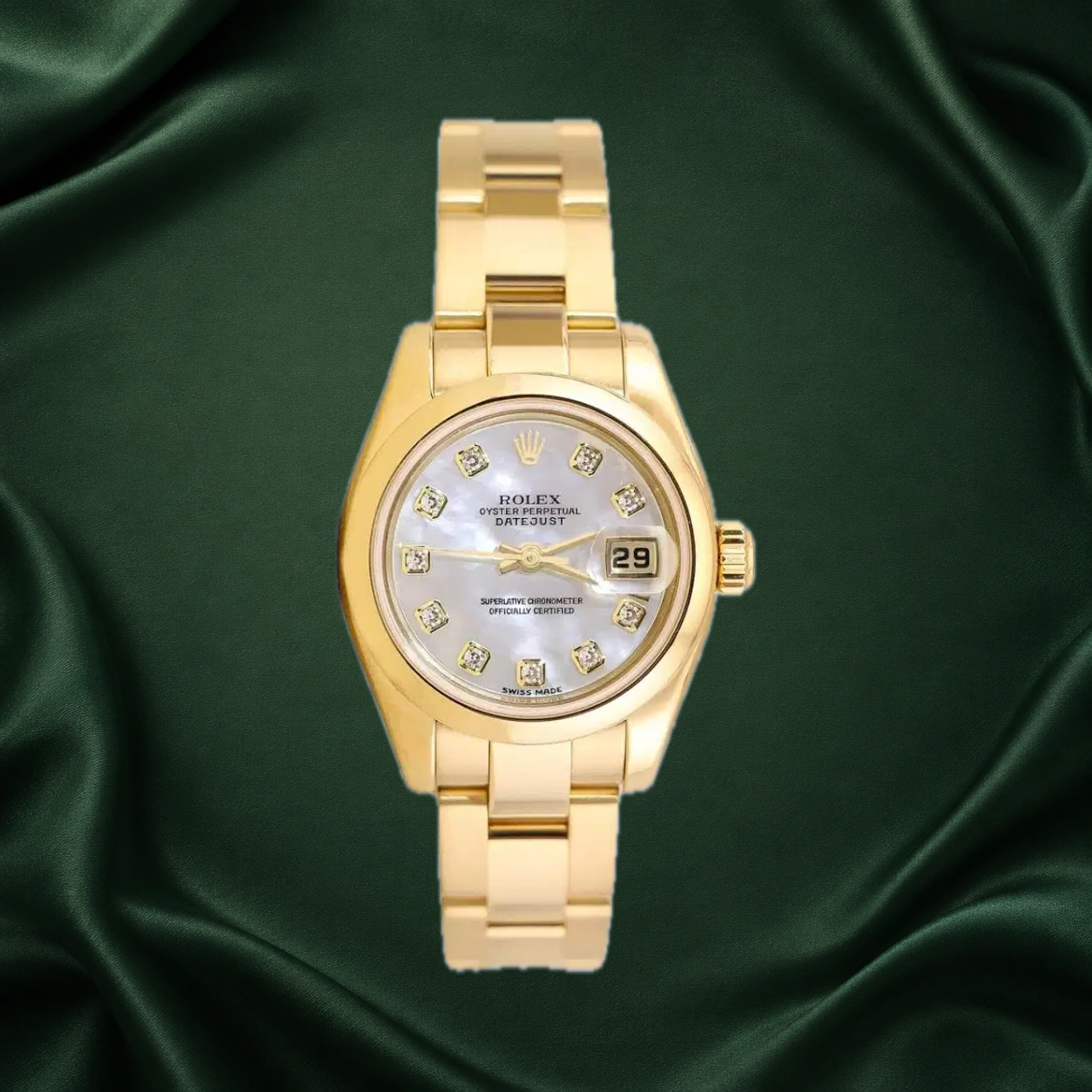 Rolex Datejust 179168 White Mother of Pearl MOP w 10 Point Diamonds Oyster · partner reference illustration