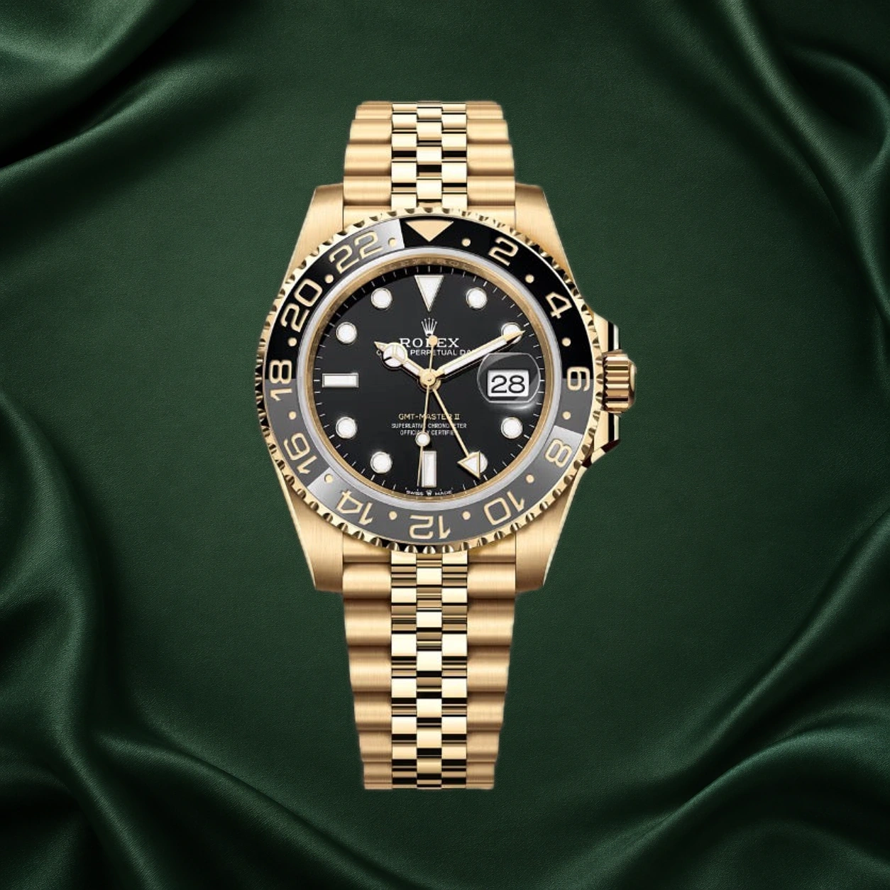 Rolex GMT-Master II Yellow Gold Guinness 126718GRNR 126718 · partner reference illustration