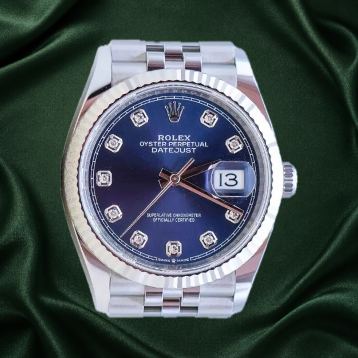 Rolex Datejust 126234 Blue w 10 Point Diamonds Jubilee · partner reference illustration