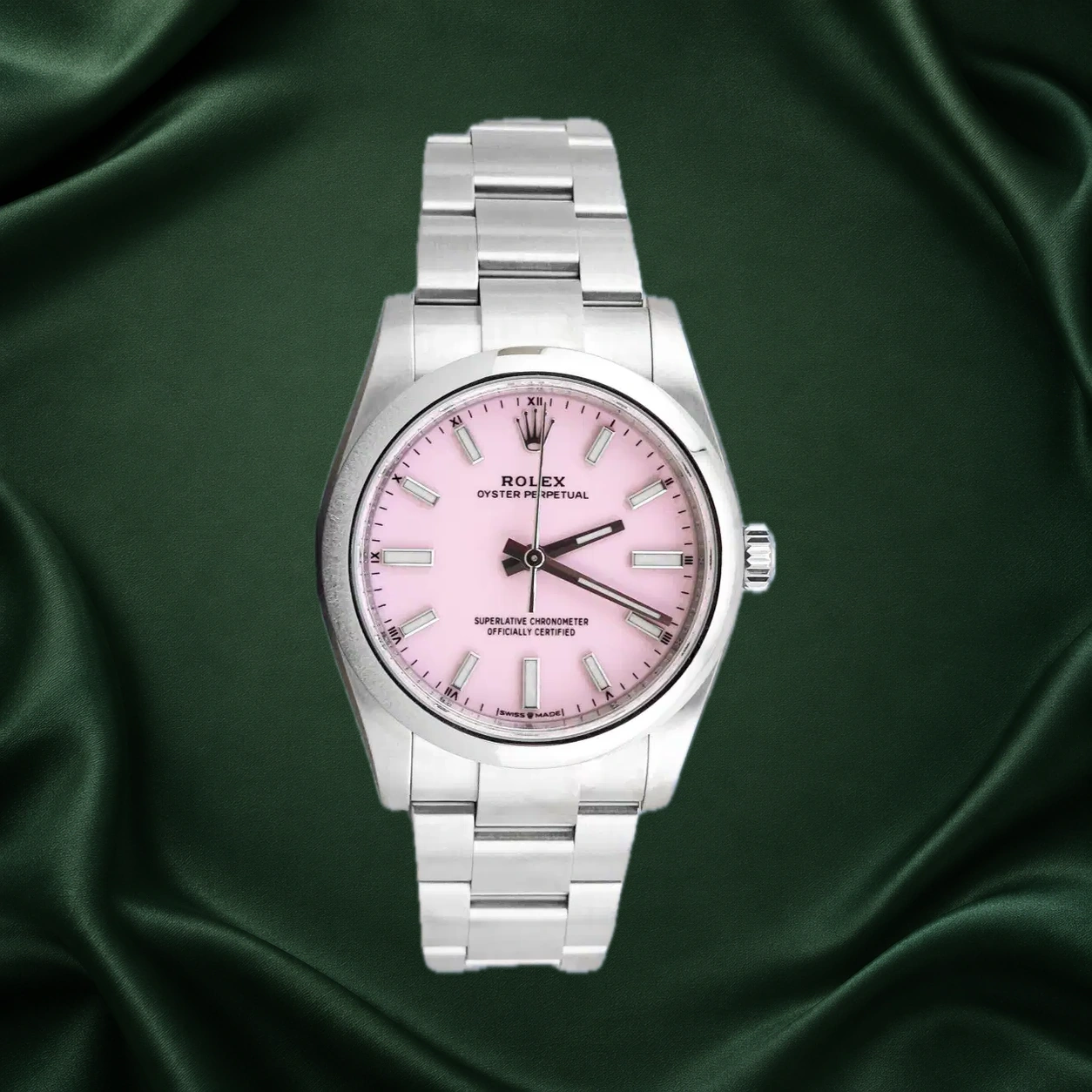Rolex Oyster Perpetual 124200 Candy Pink Oyster · partner reference illustration