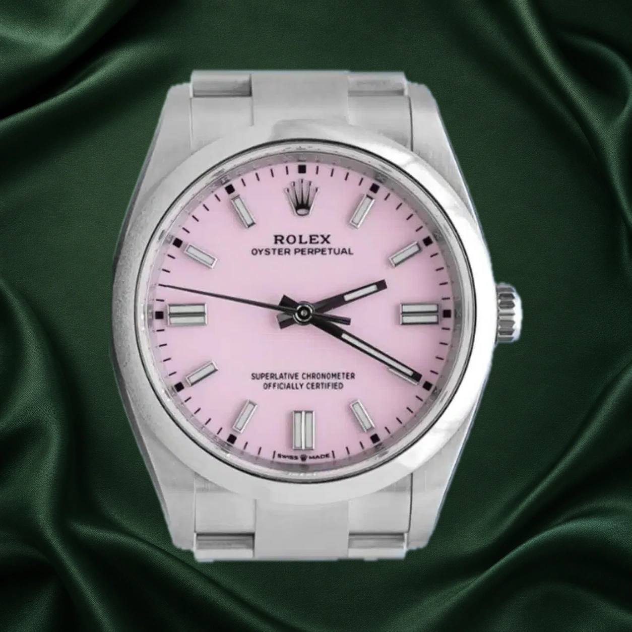 Rolex Oyster Perpetual 126000 Candy Pink Oyster · partner reference illustration