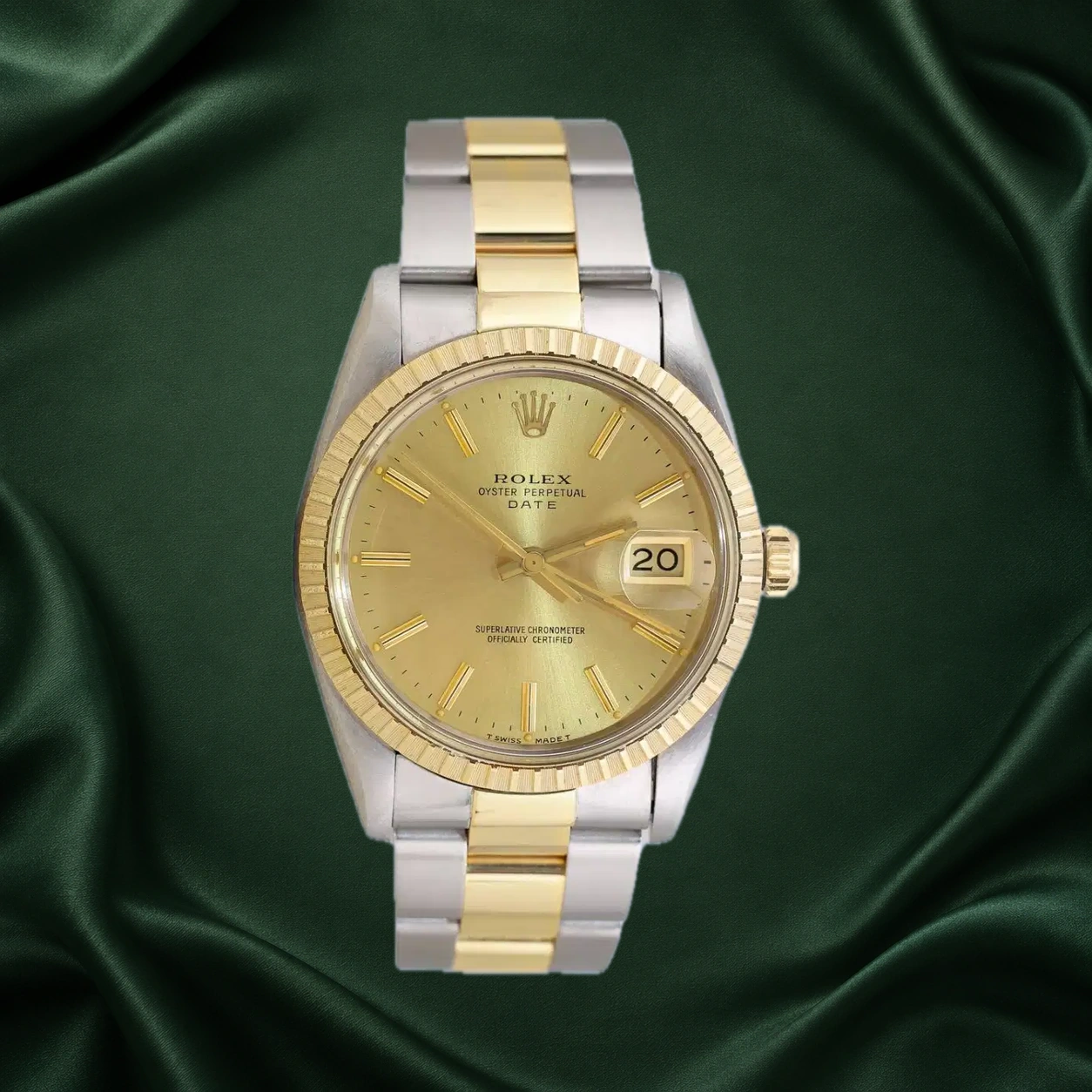 Rolex Oyster Perpetual Date 15053 Champagne Oyster · partner reference illustration