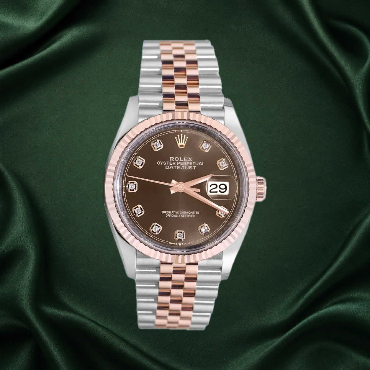Rolex Datejust 126231 Chocolate w 10 Point Diamonds Jubilee · partner reference illustration