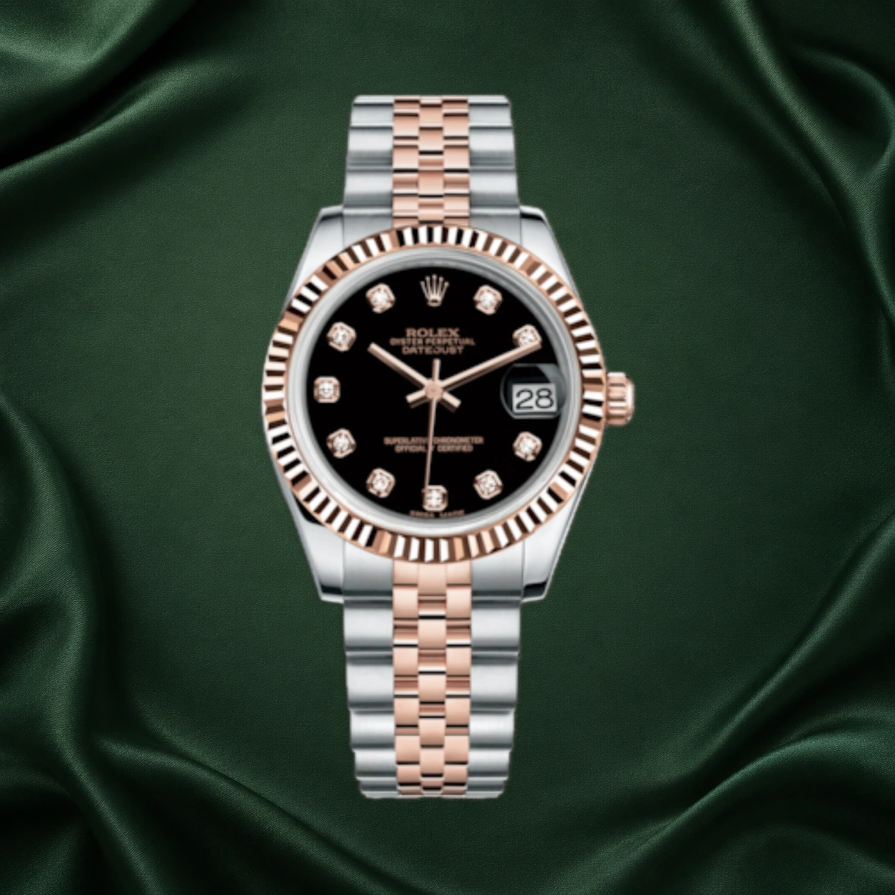 Rolex Datejust 31mm 178271 Two-tone Yellow Gold Black Dial Diamonds · partner reference illustration