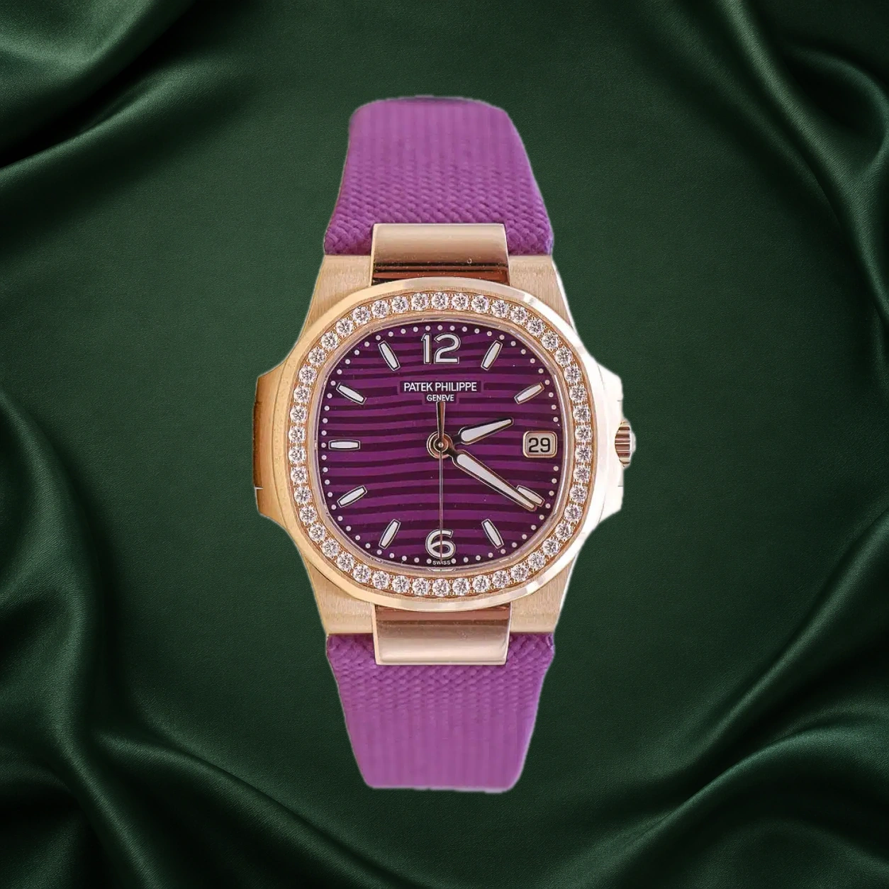 Patek Philippe Nautilus 7010R-013 Lacquered purple · partner reference illustration