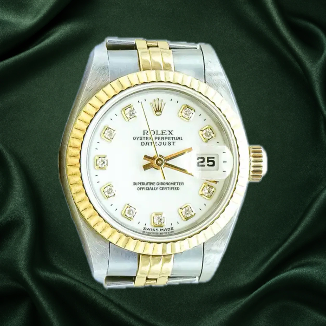 Rolex Datejust 69173 White w 10 Points Diamond Jubilee · partner reference illustration