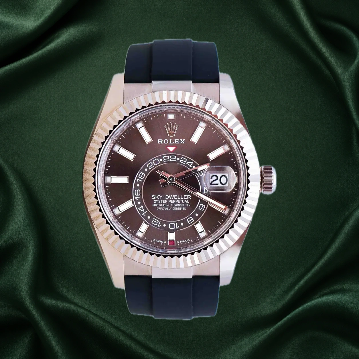 Rolex Sky Dweller 336235 Chocolate Oysterflex · partner reference illustration