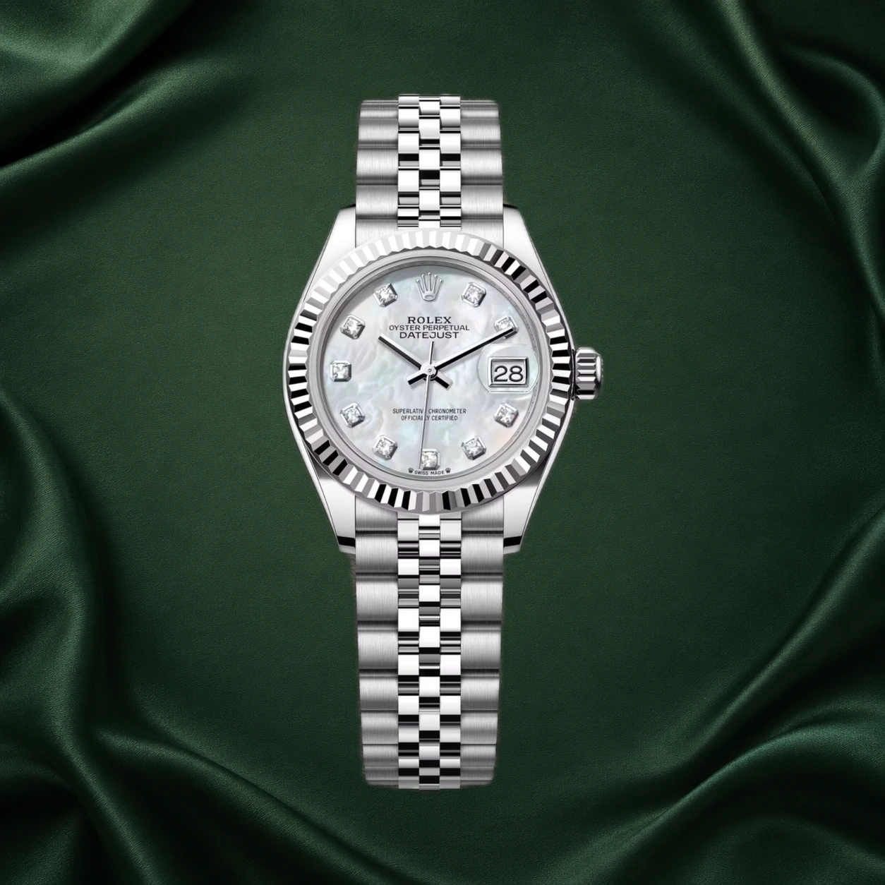 Rolex Datejust 28mm 279174-0009 Mother of Pearl Dial Stainless Steel Jubilee MOP 279174 · partner reference illustration