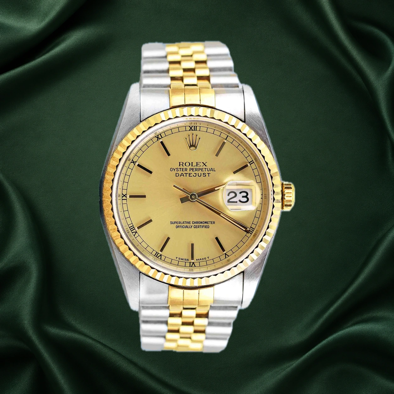 Rolex Datejust 16233 Champagne Index Jubilee · partner reference illustration