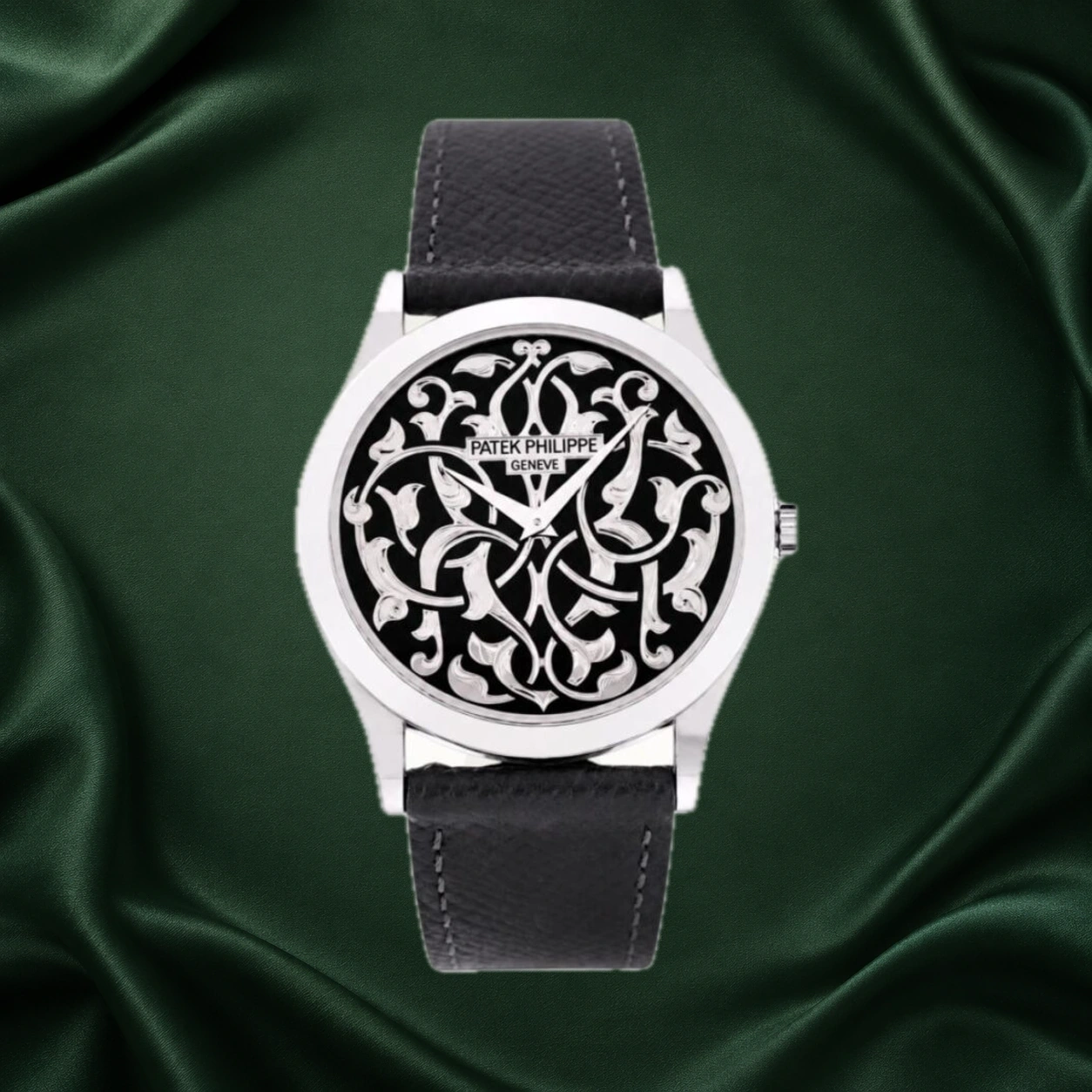Patek Philippe Calatrava Hand-engraved and Enameled Decoration Leather 5088/100P-001 · partner reference illustration
