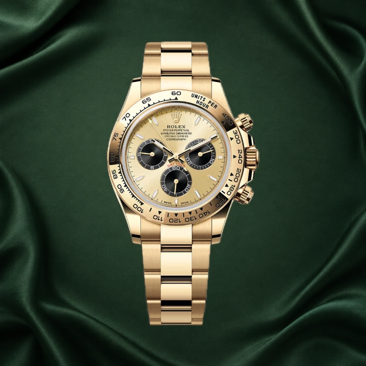 Rolex Daytona Yellow Gold 126508 Pikachu YML Golden Champagne Dial · partner reference illustration