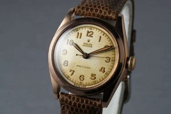 Rolex Rose Gold Oyster Precision Ref. 3121, three-quarter view, source example 1