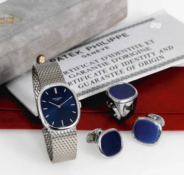 Patek Philippe Golden Ellipse Ref. 3548-1, three-quarter view, source example 1