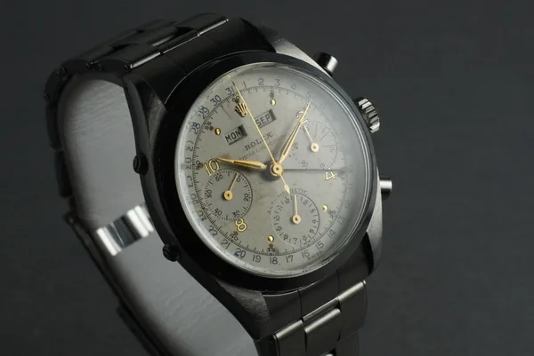 Rolex Steel Datocompax Triple-Date Chrono “Jean-Claude Killy” Ref. 6236, three-quarter view, source example 1