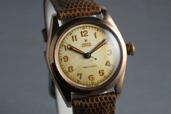 Rolex Rose Gold Oyster Precision Ref. 3121, three-quarter view, source example 1
