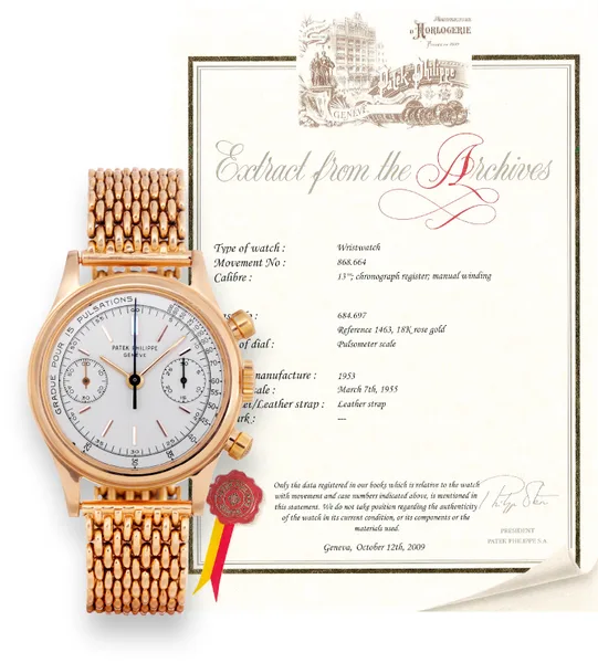 Patek Philippe Vintage wristwatch Ref. 1463, three-quarter view, source example 2