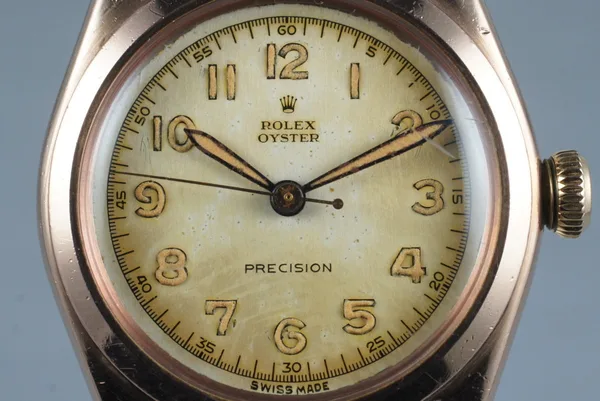 Rolex Rose Gold Oyster Precision Ref. 3121, close-up detail, source example 1