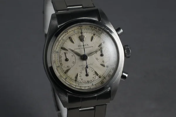 Rolex Chronograph Ref. 6034, three-quarter view, source example 1