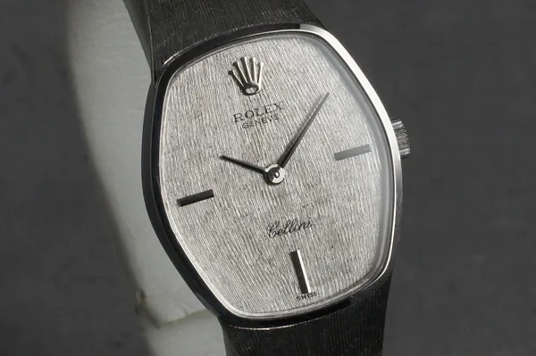 Rolex Cellini · white gold bracelet watch, close-up detail, source example 1