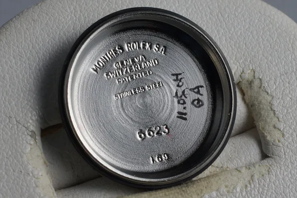 Rolex Oyster Perpetual Ref. 6623, caseback detail, source example 1